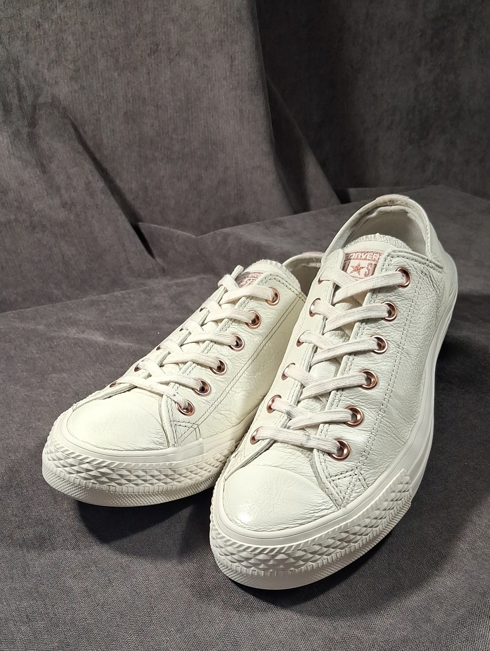 Converse Chuck Taylor All Star x OFFICE Egret Cream Leather Sneakers G US 8